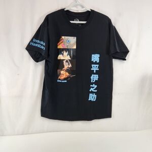 Demon Slayer Anime Black Graphic T-Shirt Mens Large
